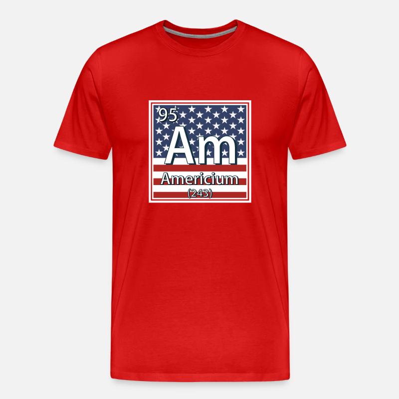 Periodensystem des Americium-Elements - Männer Premium Bio T-Shirt - Rot