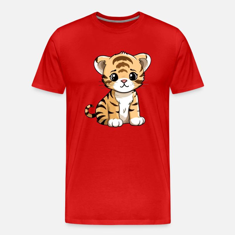 Loko, das Tigerjunge, - Männer Premium Bio T-Shirt - Rot