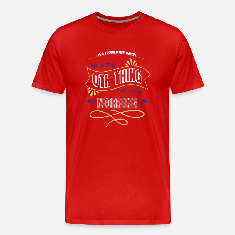 computers programming language present idea - Men's Premium Organic T-Shirt - red