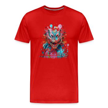 Graffiti Street Art Spray Vintage Schablone Retro - Männer Premium Bio T-Shirt - Rot - Vorne - Damien (186cm)