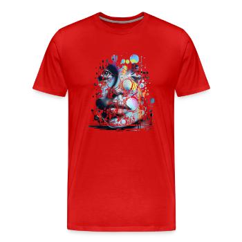 Graffiti Street Art Spray Vintage Schablone Retro - Männer Premium Bio T-Shirt - Rot - Vorne - Damien (186cm)
