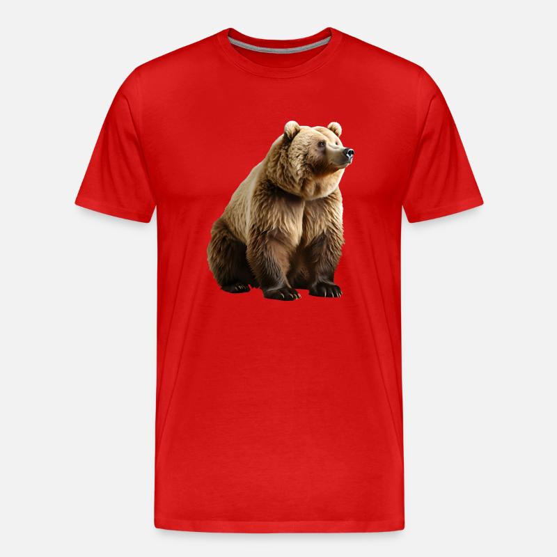 Braunbären sind Allesfresser - Männer Premium Bio T-Shirt - Rot