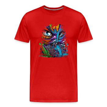 graffiti street art spray couleurs cool artiste rétro - T-shirt bio Premium Homme - rouge - Devant - Damien (186cm)