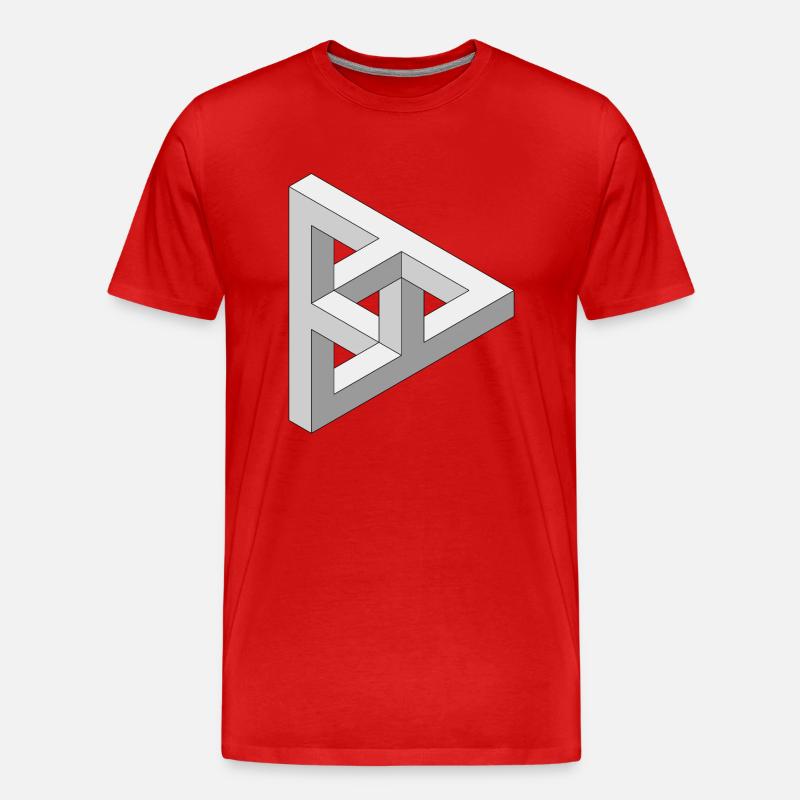 Unmögliche 3D Figur - Männer Premium Bio T-Shirt - Rot