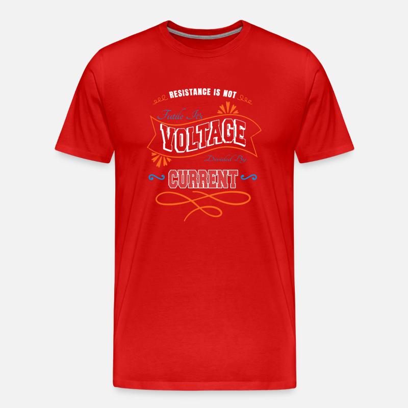 electricity jokes statement funny quote - Männer Premium Bio T-Shirt - Rot