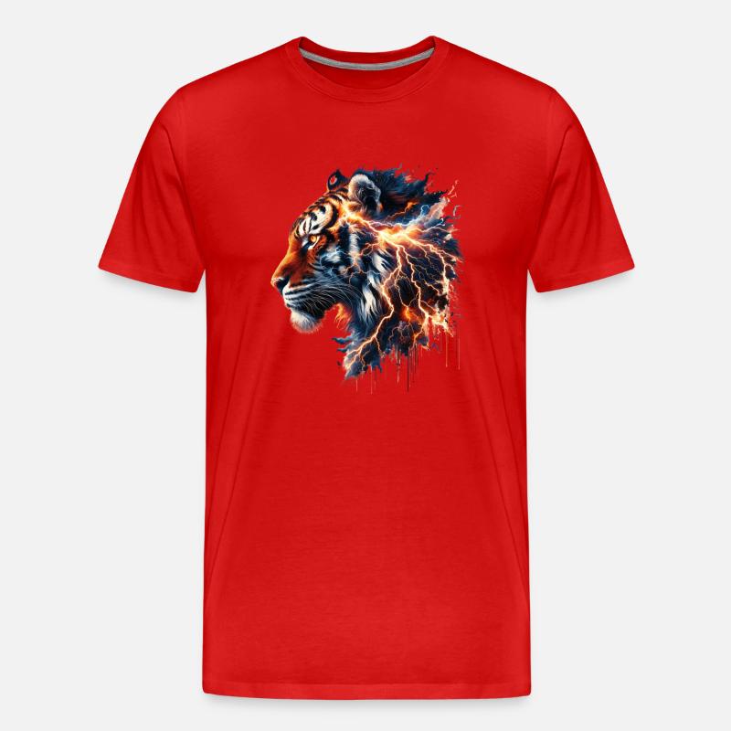 Thunder Tiger Tee - Männer Premium Bio T-Shirt - Rot