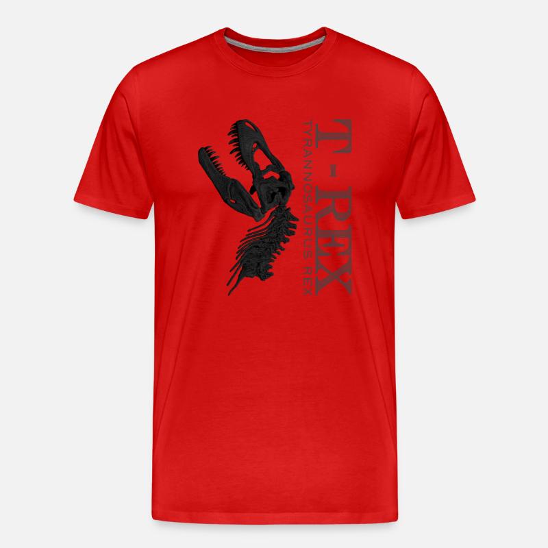 T-Rex Schädel black - Männer Premium Bio T-Shirt - Rot
