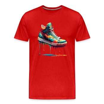 Tennis de la peinture - T-shirt bio Premium Homme - rouge - Devant - Damien (186cm)