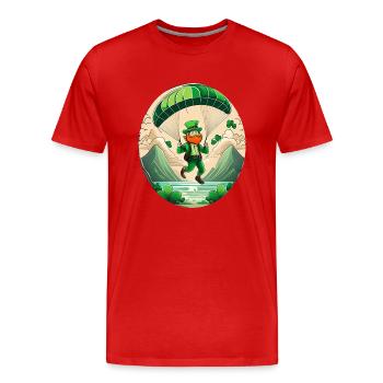 Parapente Trèfle de la Saint-Patrick - T-shirt bio Premium Homme - rouge - Devant - Damien (186cm)