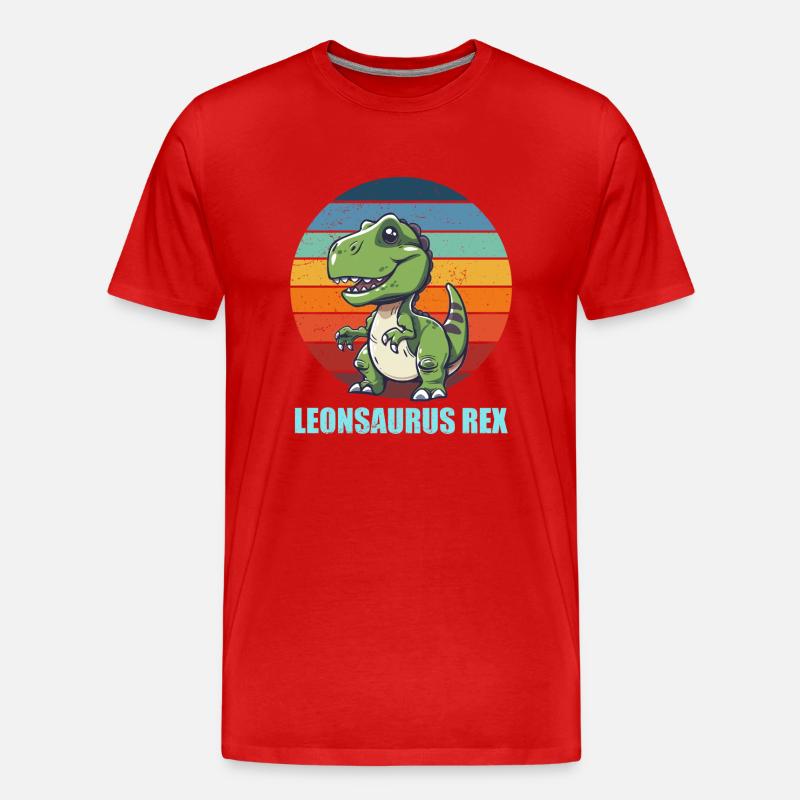 Leonsaurus Rex Geschenkidee für Leon - Männer Premium Bio T-Shirt - Rot