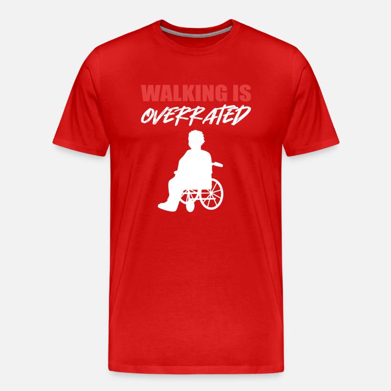 Rollstuhl - Männer Premium Bio T-Shirt - Rot