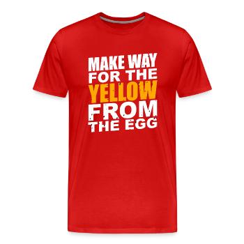 Le jaune de l’œuf - T-shirt bio Premium Homme - rouge - Devant - Damien (186cm)