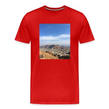 Heimat - Männer Premium Bio T-Shirt - Rot - Vorne - Damien (186cm)