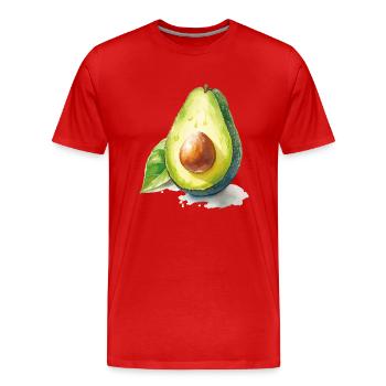 Avocado - Männer Premium Bio T-Shirt - Rot - Vorne - Damien (186cm)