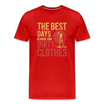 The Call of Treasures - Men's Premium Organic T-Shirt - red - Front - Damien (186cm)