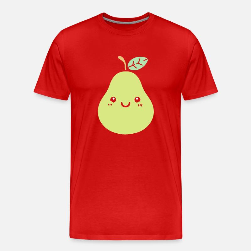Birne - Männer Premium Bio T-Shirt - Rot