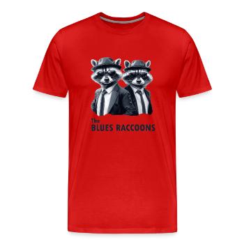 The Blues Raccoons 3 - Männer Premium Bio T-Shirt - Rot - Vorne - Damien (186cm)