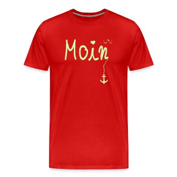 Moin Bienvenue Moin avec Seagull - T-shirt bio Premium Homme - rouge - Devant - Damien (186cm)