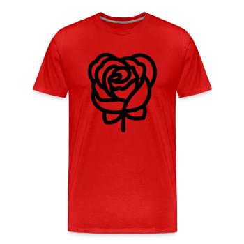 Pink Flower - Men's Premium Organic T-Shirt - red - Front - Damien (186cm)