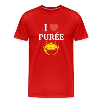 Purée - T-shirt bio Premium Homme - rouge - Devant - Damien (186cm)