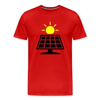 Photovoltaic System Solar Panels - Men's Premium Organic T-Shirt - red - Front - Damien (186cm)