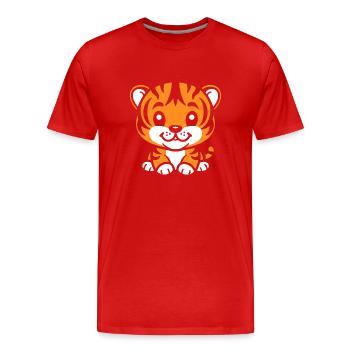 Tigre - T-shirt bio Premium Homme - rouge - Devant - Damien (186cm)