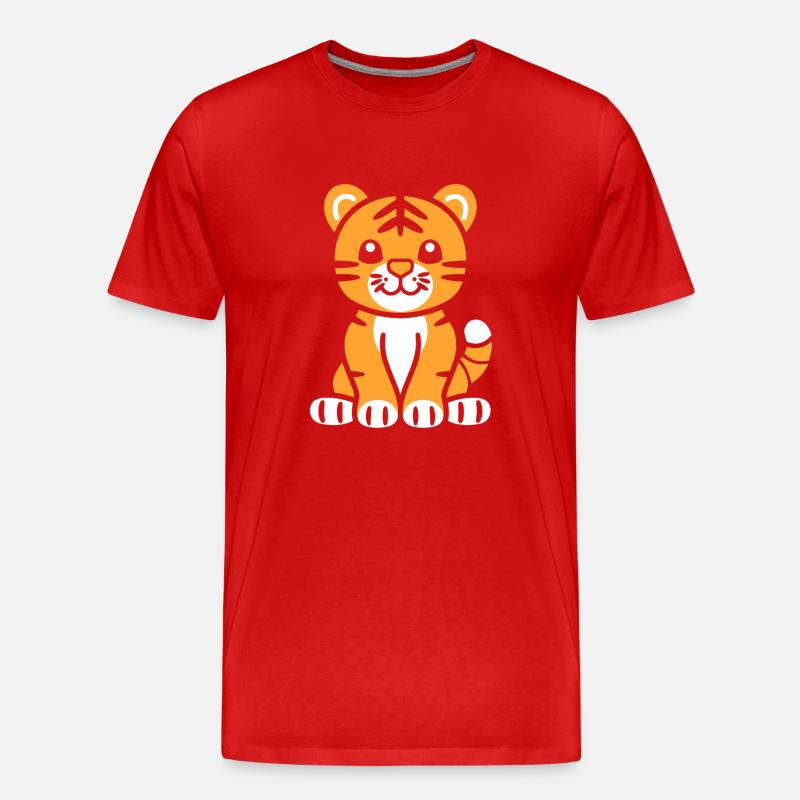 Tiger - Männer Premium Bio T-Shirt - Rot