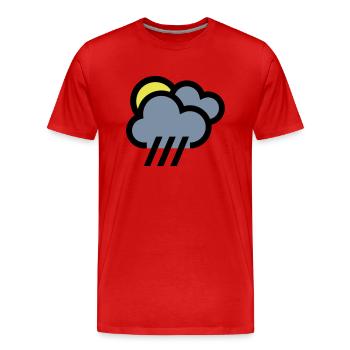 nuageux avec icône de chills icône météo - T-shirt bio Premium Homme - rouge - Devant - Damien (186cm)
