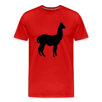 lama - Männer Premium Bio T-Shirt - Rot - Vorne - Damien (186cm)