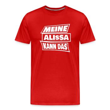Geschenk für Alissa - Männer Premium Bio T-Shirt - Rot - Vorne - Damien (186cm)