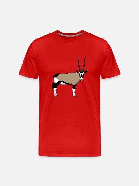 Oryx head front - Men's Premium Organic T-Shirt - red