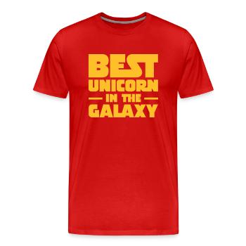 Best Unicorn In The Galaxy - T-shirt bio Premium Homme - rouge - Devant - Damien (186cm)