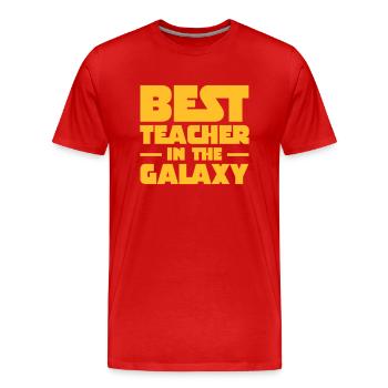 Best Teacher In The Galaxy - Männer Premium Bio T-Shirt - Rot - Vorne - Damien (186cm)
