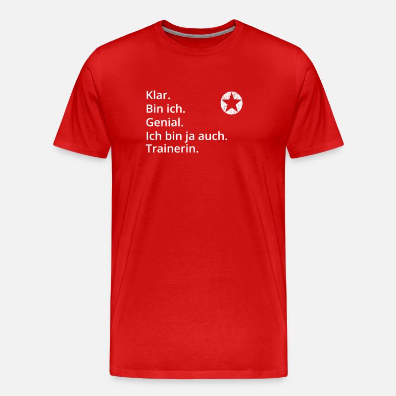 Geschenk Profi Klug Genial bin Trainerin - Männer Premium Bio T-Shirt - Rot