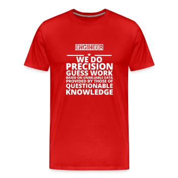 poison problem job precision ENGINEER - Men's Premium Organic T-Shirt - red - Front - Damien (186cm)