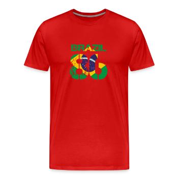 Football club team party em wm BRAZIL 86 - T-shirt bio Premium Homme - rouge - Devant - Damien (186cm)
