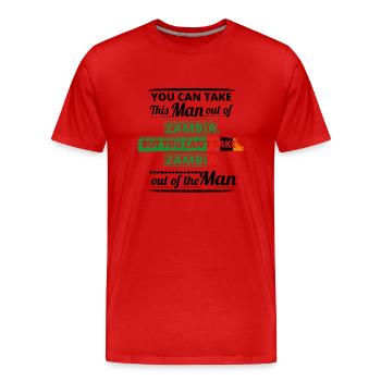 Cadeau de Ghetto 01 cher homme d’origine ZAMBIE - T-shirt bio Premium Homme - rouge - Devant - Damien (186cm)