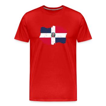 indigène Drapeau Roots Roots Re dominicaine - T-shirt bio Premium Homme - rouge - Devant - Damien (186cm)