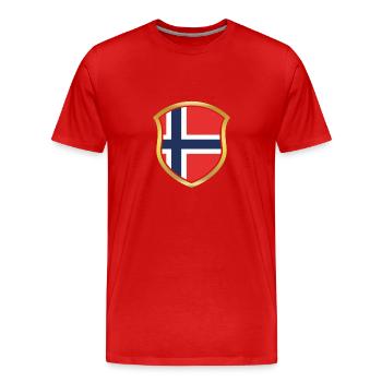 Champion de la Coupe du Monde 2018 équipe wm Norvège .png - T-shirt bio Premium Homme - rouge - Devant - Damien (186cm)