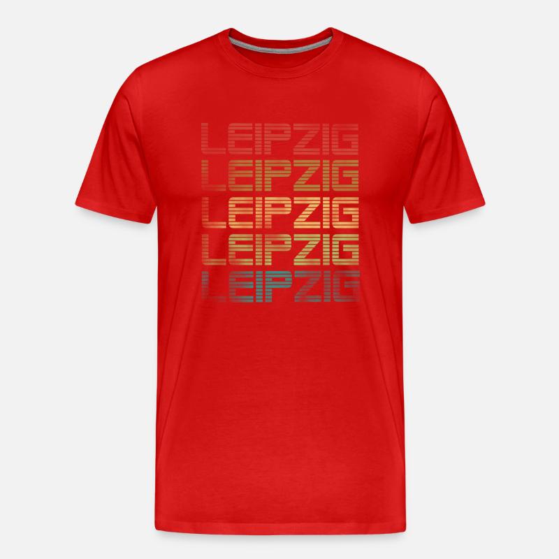 Leipzig - Used Look - Männer Premium Bio T-Shirt - Rot