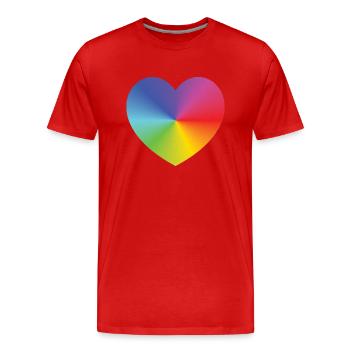Rainbow Heart - Männer Premium Bio T-Shirt - Rot - Vorne - Damien (186cm)