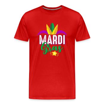 Fête de Mardi Gras 2018 - Carnaval - mardi gras - T-shirt bio Premium Homme - rouge - Devant - Damien (186cm)