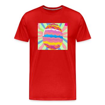 Œuf de Pâques coloré - T-shirt bio Premium Homme - rouge - Devant - Damien (186cm)