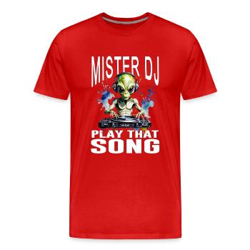 Mister DJ 1 - T-shirt bio Premium Homme - rouge - Devant - Damien (186cm)