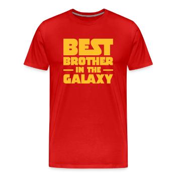 Best Brother In The Galaxy - Männer Premium Bio T-Shirt - Rot - Vorne - Damien (186cm)