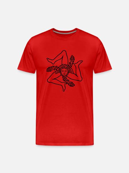 Sizilien Trinacria sizilianische Flagge Sicilia - Männer Premium Bio T-Shirt - Rot
