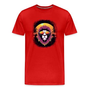 God Church Big Doodlebug né en 1979 Chien Lion - T-shirt bio Premium Homme - rouge - Devant - Damien (186cm)