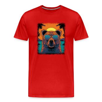 Disarmament Funky Funny Sayings Bday Hippie Green - Men's Premium Organic T-Shirt - red - Front - Damien (186cm)