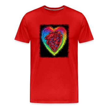 birthday present statement always happy - Men's Premium Organic T-Shirt - red - Front - Damien (186cm)