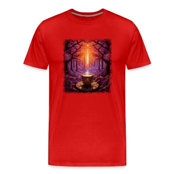 funny 60s hippie cool peace movement gift present - Männer Premium Bio T-Shirt - Rot - Vorne - Damien (186cm)